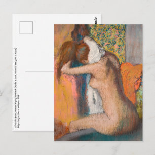 Carte Postale Edgar Degas - Après le bain, une femme essuie le c