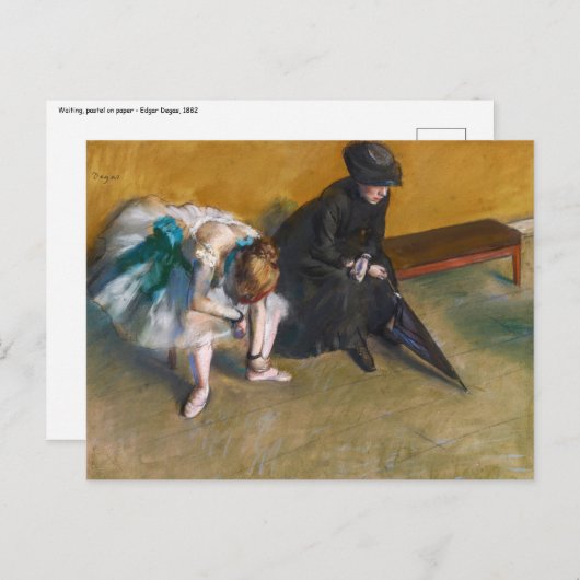 Carte Postale Edgar Degas - Attente (Devant / Derrière)