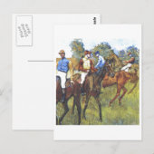 Carte Postale Edgar Degas - Chevaux de course Jockey Trees Rennp (Devant / Derrière)