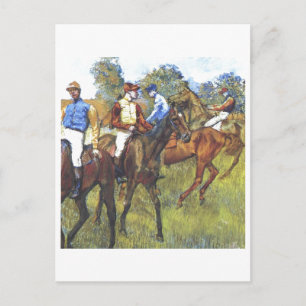 Carte Postale Edgar Degas - Chevaux de course Jockey Trees Rennp