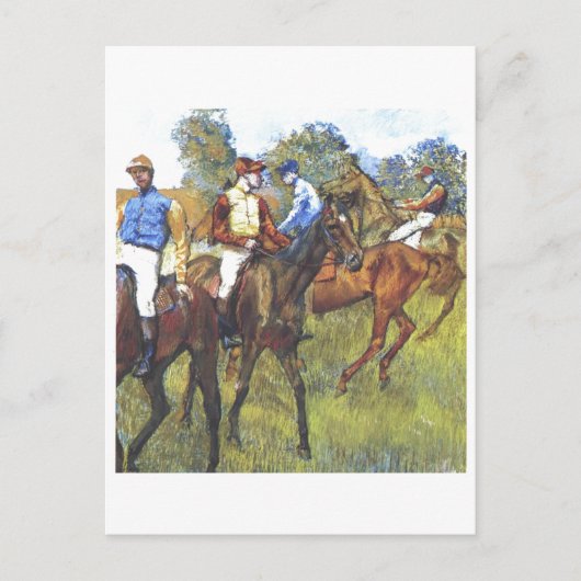 Carte Postale Edgar Degas - Chevaux de course Jockey Trees Rennp (Devant)