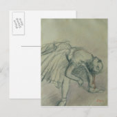Carte Postale Edgar Degas | Dancer Fixing her Slipper, c.1865 (Devant / Derrière)