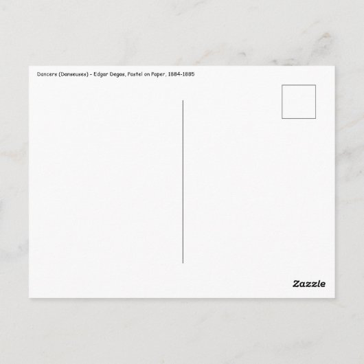 Carte Postale Edgar Degas - Danseurs (Dos)