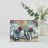 Carte Postale Edgar Degas - Danseurs de ballet Tying Chaussures (Debout devant)