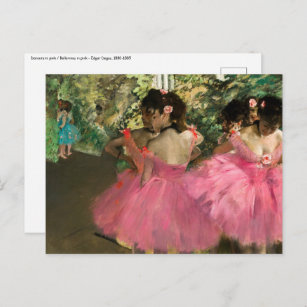 Carte Postale Edgar Degas - Danseurs en rose