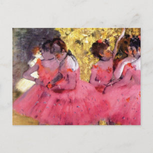 Carte Postale Edgar Degas - Danseurs en rose - Amoureux de danse