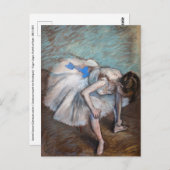 Carte Postale Edgar Degas - Danseuse assise (Devant / Derrière)