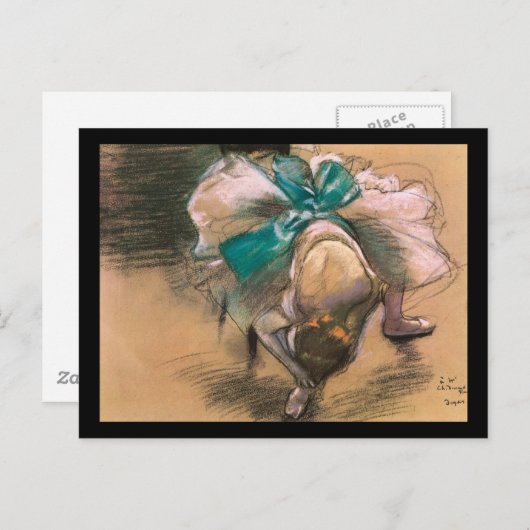 Carte Postale Edgar Degas Danseuse Tying Her Shoe Ribbons (Devant / Derrière)