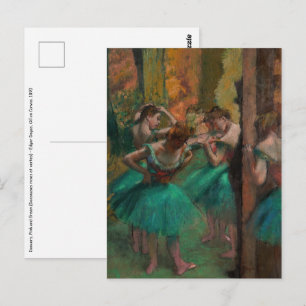 Carte Postale Edgar Degas - Danseuses, rose et vert