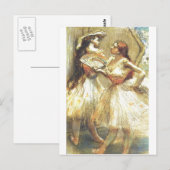 Carte Postale Edgar Degas Deux danseuses Fan Dress Bow Tutu (Devant / Derrière)