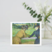 Carte Postale Edgar Degas | Deux femmes penchées sur une porte (Debout devant)