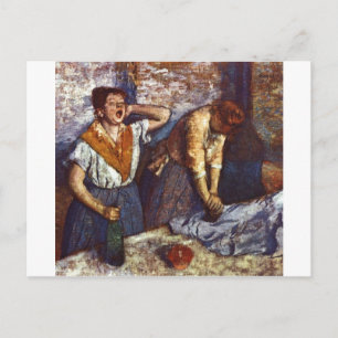 Carte Postale Edgar Degas - Deux femmes repassant la toile d'hui