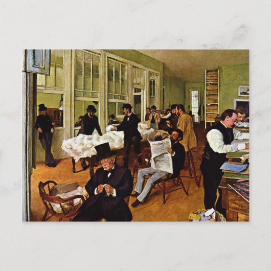 Carte Postale Edgar Degas - Échange de coton (Devant)