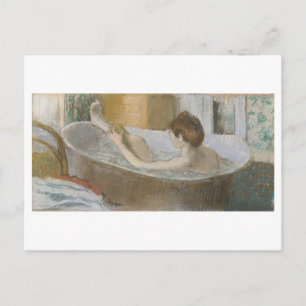 Carte Postale Edgar Degas Femme dans son bain, éponge sa jambe