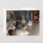 Carte Postale Edgar Degas - La répétition du ballet sur scène (Devant / Derrière)