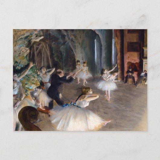 Carte Postale Edgar Degas - La répétition du ballet sur scène (Devant)