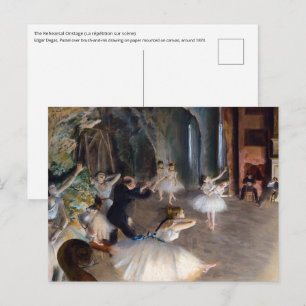 Carte Postale Edgar Degas - La répétition du ballet sur scène