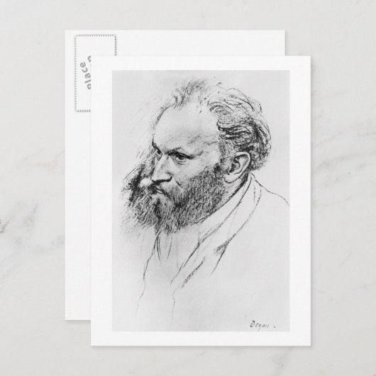 Carte Postale Edgar Degas | Portrait d'Edouard Manet (Devant / Derrière)
