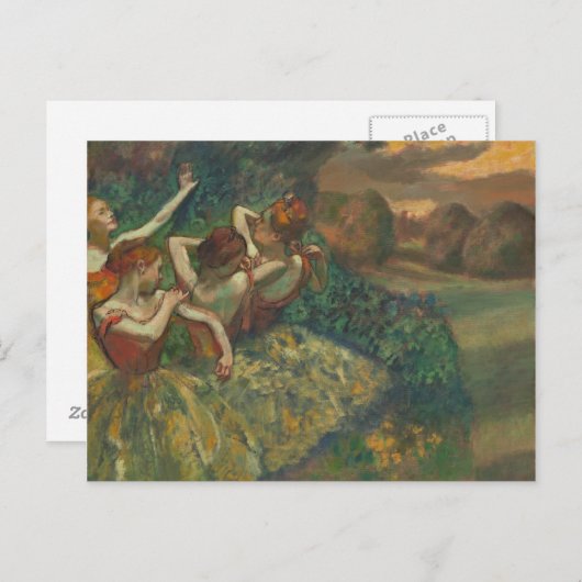 Carte Postale Edgar Degas Quatre Danseurs Impressionniste (Devant / Derrière)