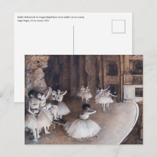 Carte Postale Edgar Degas - Répétition de ballet sur scène