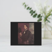 Carte Postale Edgar Degas soulevant son autoportrait de (Debout devant)