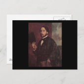 Carte Postale Edgar Degas soulevant son autoportrait de (Devant / Derrière)