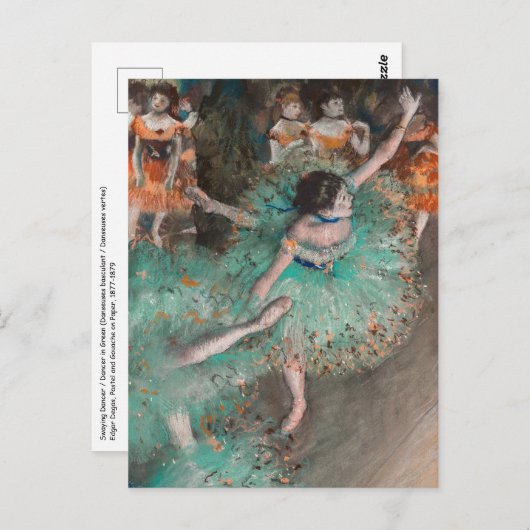 Carte Postale Edgar Degas - Swaying Dancer / Danseuse en vert (Devant / Derrière)