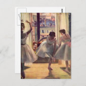 Carte Postale Edgar Degas - Trois danseurs dans une salle d'exer (Devant / Derrière)