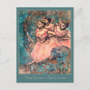 Carte Postale Edgar Degas Trois danseurs en costume rouge CC0389