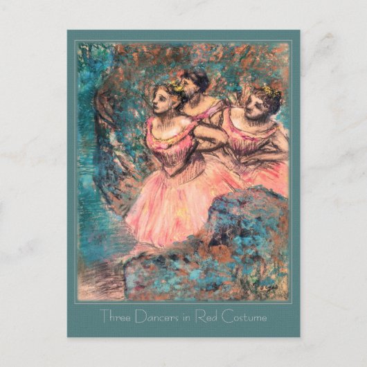 Carte Postale Edgar Degas Trois danseurs en costume rouge CC0389 (Devant)