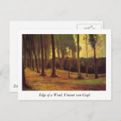 Carte Postale Edge of a Woods, Vincent van Gogh. (Devant / Derrière)