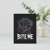 Carte Postale Edgy 'Bite Me' Design Rose gothique (Debout devant)