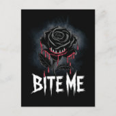 Carte Postale Edgy 'Bite Me' Design Rose gothique (Devant)