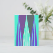 Carte Postale Edgy Blue Purple Cyan Chevron Art Imprimer (Debout devant)