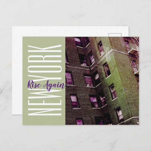 Carte Postale Édifice d'appartements New York-Brooklyn (Devant / Derrière)