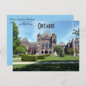 Carte Postale Édifice de l'Assemblée législative de l'Ontario On (Devant / Derrière)