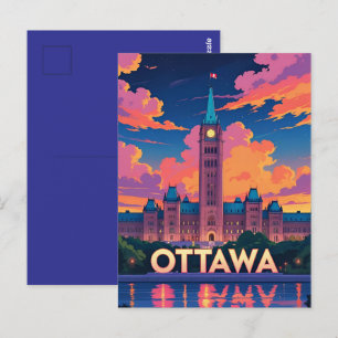 Carte Postale Édifice du Parlement d'Ottawa Canada, vue sur la v