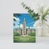 Carte Postale Édifice du Parlement du Canada Ottawa, City Skylin (Debout devant)
