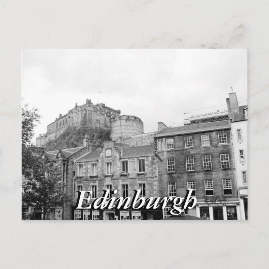 Carte postale Edimbourg Castle Scotland noir et bl (Devant)