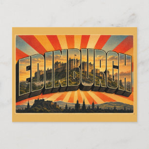 Carte Postale Édimbourg Écosse Art de voyage vintage