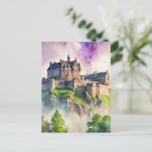 Carte Postale Edimbourg, Ecosse, Castle Watercolor Peinture (Debout devant)