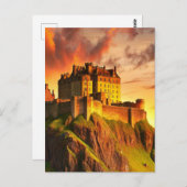 Carte Postale Edimbourg, Ecosse, Heure d'or (Devant / Derrière)