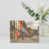 Carte Postale Edimbourg Écosse jolie scène de rue (Debout devant)
