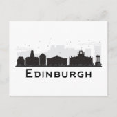 Carte Postale Edimbourg Écosse | Skyline noir et blanc (Devant)
