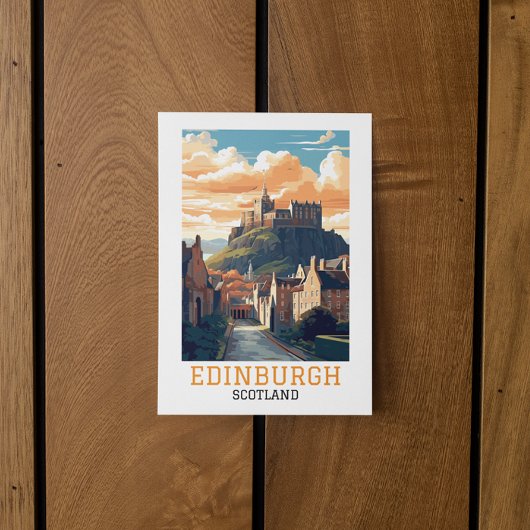 Carte Postale Edimbourg Scotland Castle Retro Vintage voyage