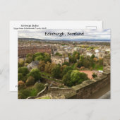 Carte Postale Edimbourg Scotland ville skyline des murs du châte (Devant / Derrière)