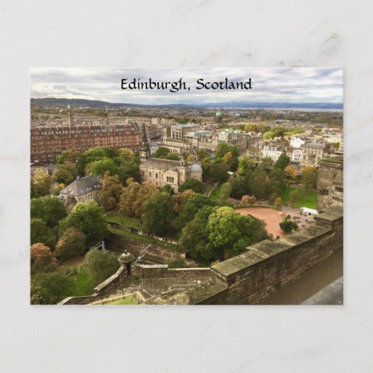 Carte Postale Edimbourg Scotland ville skyline des murs du châte (Devant)