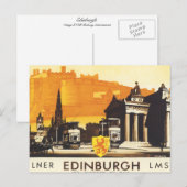Carte Postale Edimbourg via LNER Rail Poster (Devant / Derrière)