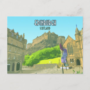 Carte Postale Edinburgh Scotland Castle Royaume-Uni Vintage