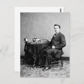 Carte Postale Edison et son phonographe 1887 (Devant / Derrière)